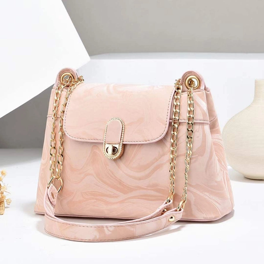 Women's Medium PU Solid Color Elegant Streetwear Sewing Thread Square Zipper Square Bag