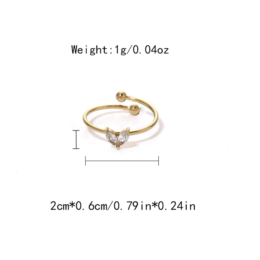 Jewelry Beach Commute Shiny Geometric 304 Stainless Steel Zircon 14K Gold Plated Plating Inlay Rings Bracelets Necklace