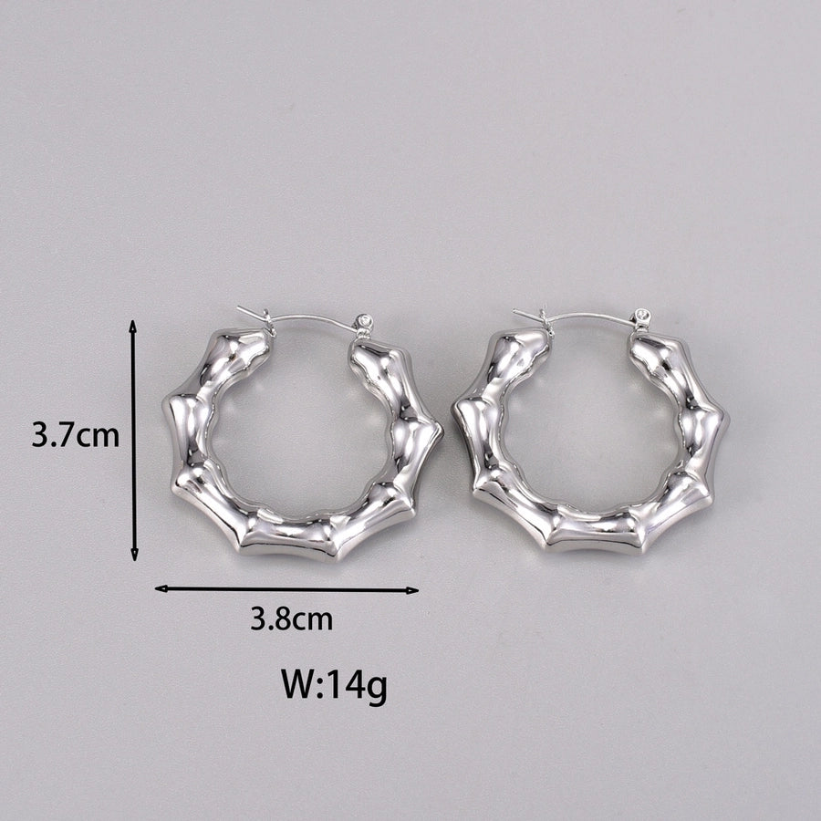 1 Pair Simple Style Classic Style C Shape Plating 304 Stainless Steel Titanium Steel 18K Gold Plated Ear Studs - CEJEW