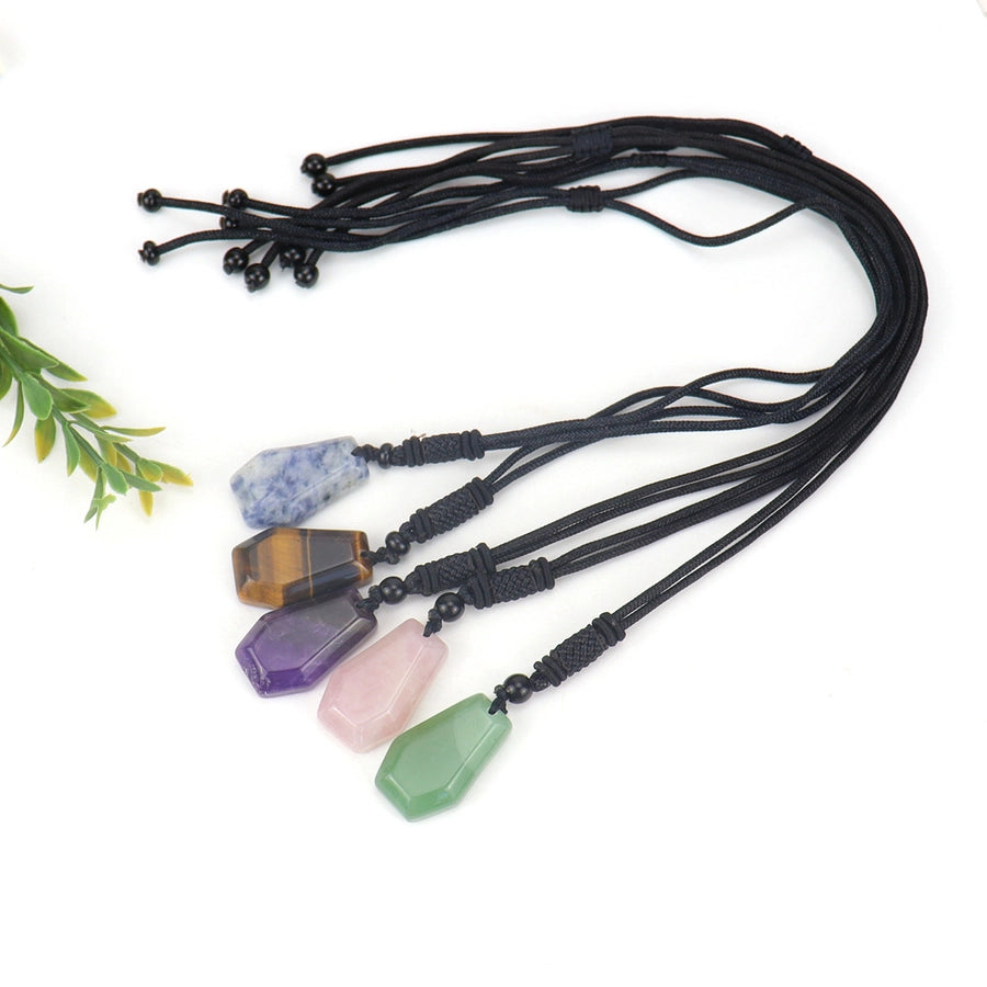 ethnic style water droplets natural stone crystal agate pendant necklace 1 piece