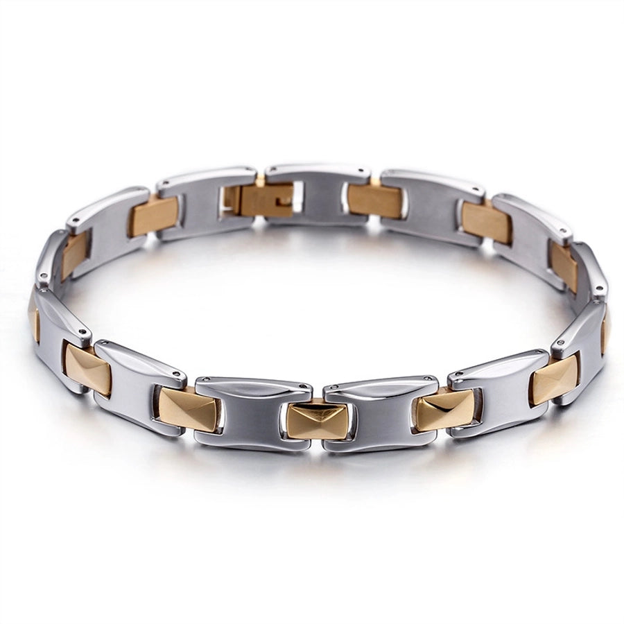 Fashion Geometric Titanium Steel 18K Gold Plated No Inlaid Bracelets In Bulk