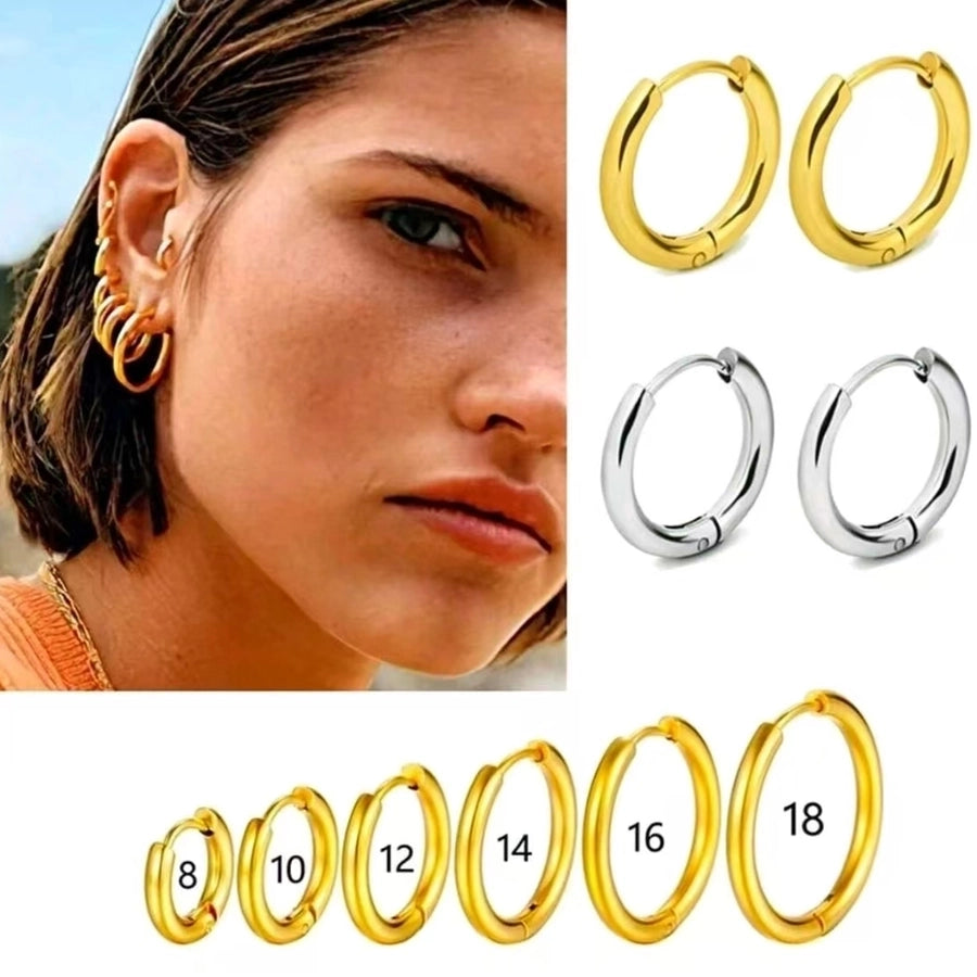 6-Piece Set Casual Simple Style Classic Style Geometric 201 Stainless Steel Hoop Earrings