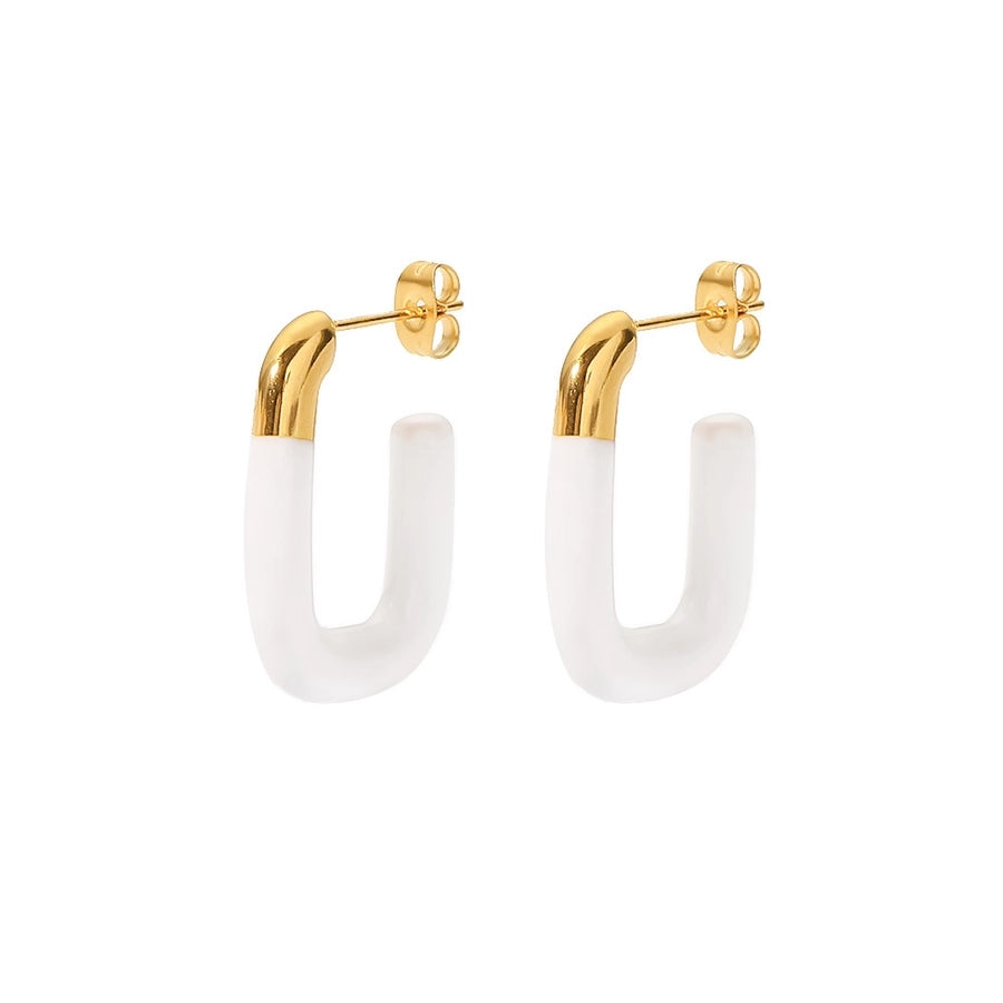 Fashion U Shape Plating 304 Stainless Steel Ear Studs - CEJEW