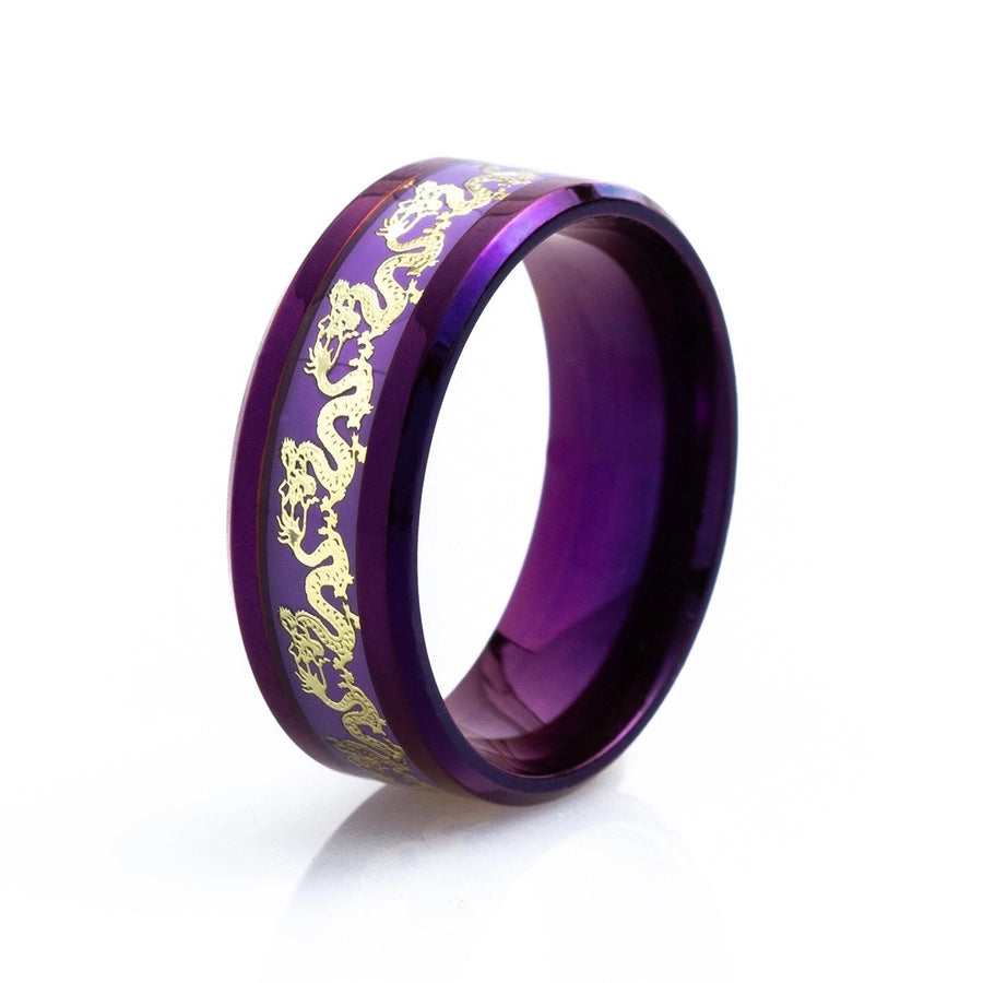 Jewelry Chinoiserie Classical Romantic Solid Color 304 Stainless Steel Purple Plated Rings