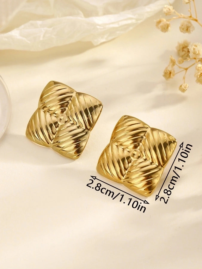 1 Pair Retro Simple Style Classic Style Geometric 304 Stainless Steel Ear Studs