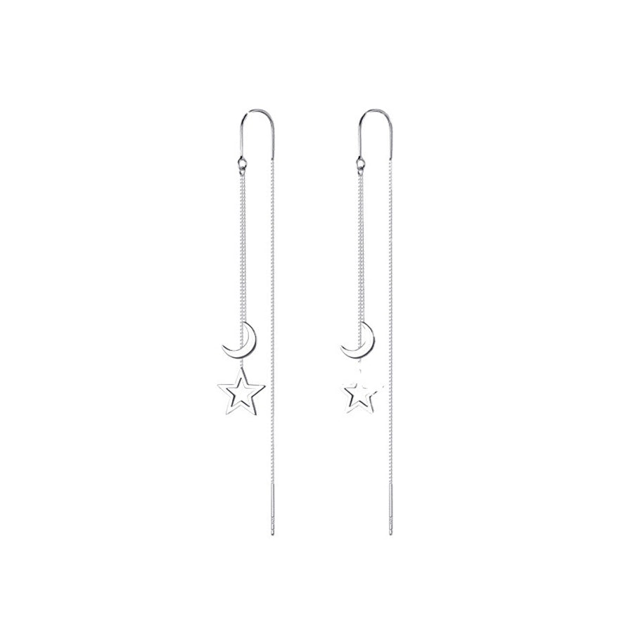 1 pair casual star patchwork copper drop earrings