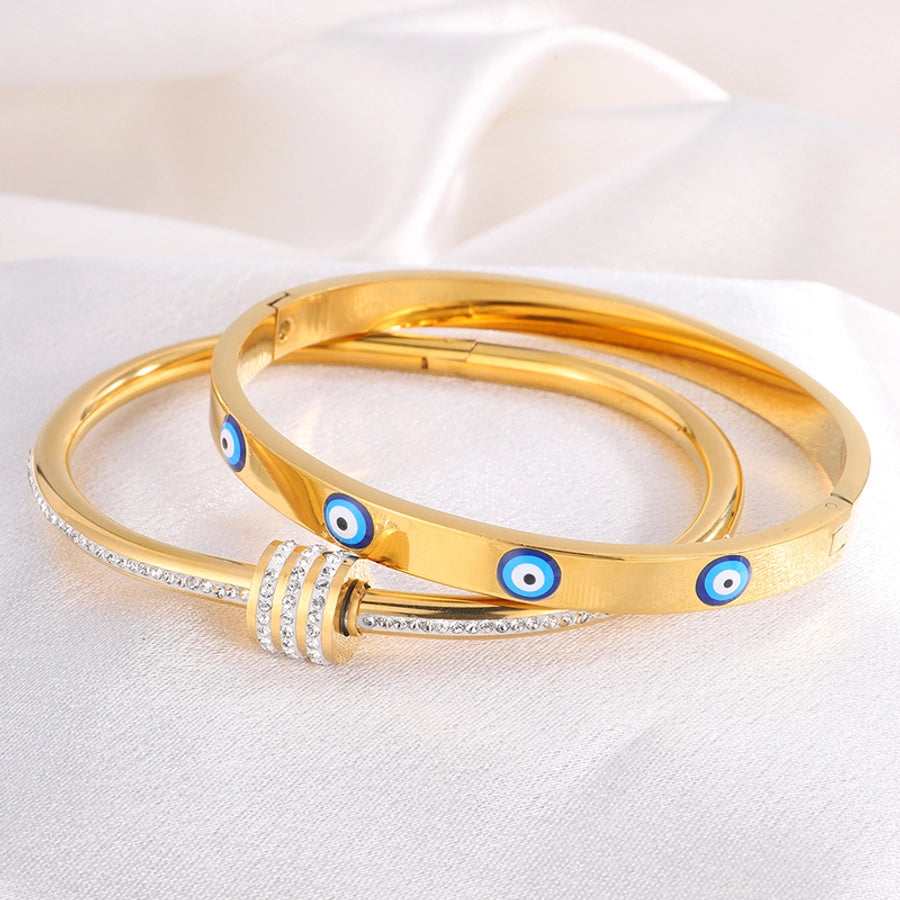 Elegant French Style Classic Style Eye 304 Stainless Steel Bangle In Bulk