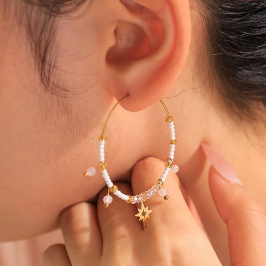 1 Pair Simple Style Commute Eight awn star 304 Stainless Steel 14K Gold Plated Earrings - CEJEW