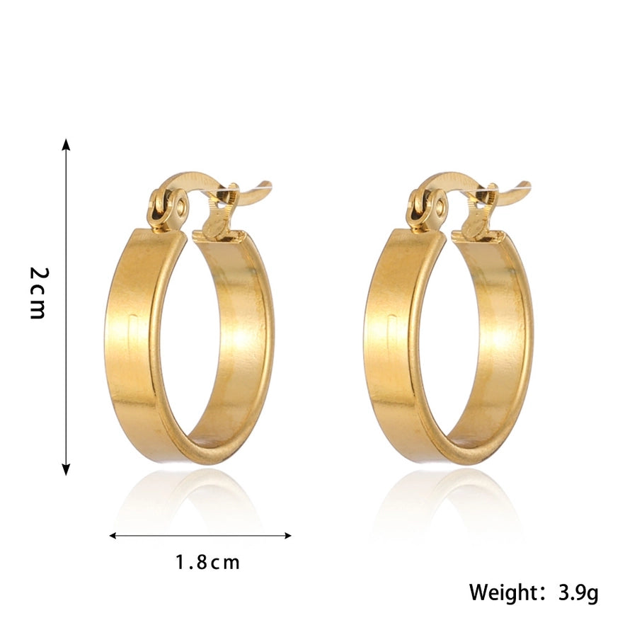 1 Pair Elegant Simple Style Geometric Plating Stainless Steel 18K Gold Plated Earrings