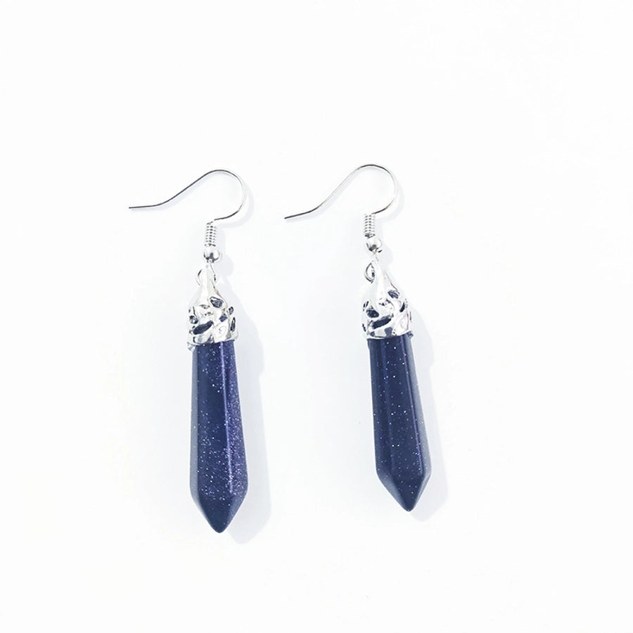 ethnic style water droplets stone drop earrings 1 pair