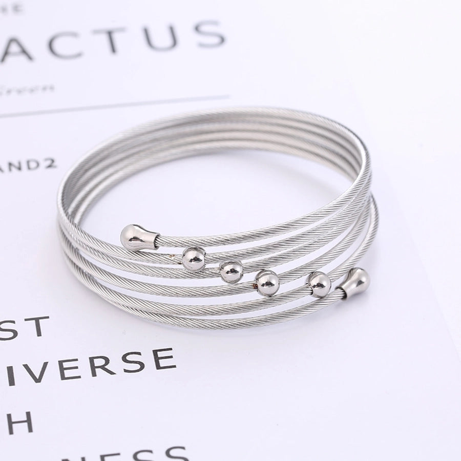 casual solid color titanium steel bangle