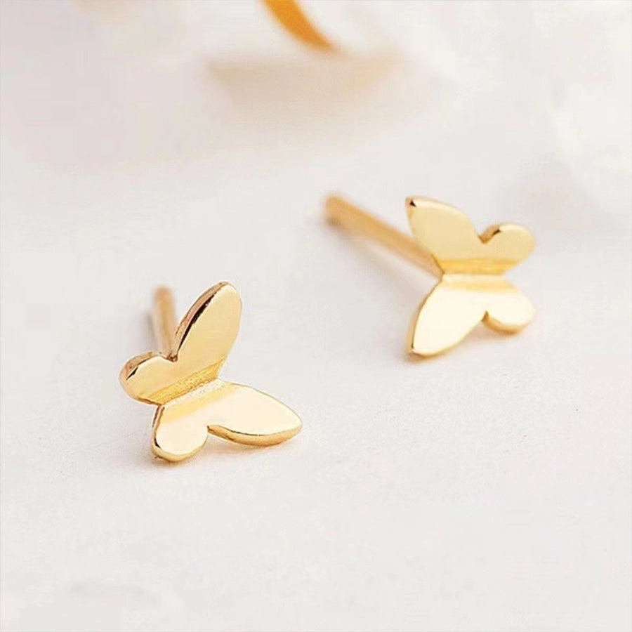 1 Pair Simple Style Butterfly Plating 304 Stainless Steel 18K Gold Plated Ear Studs - CEJEW