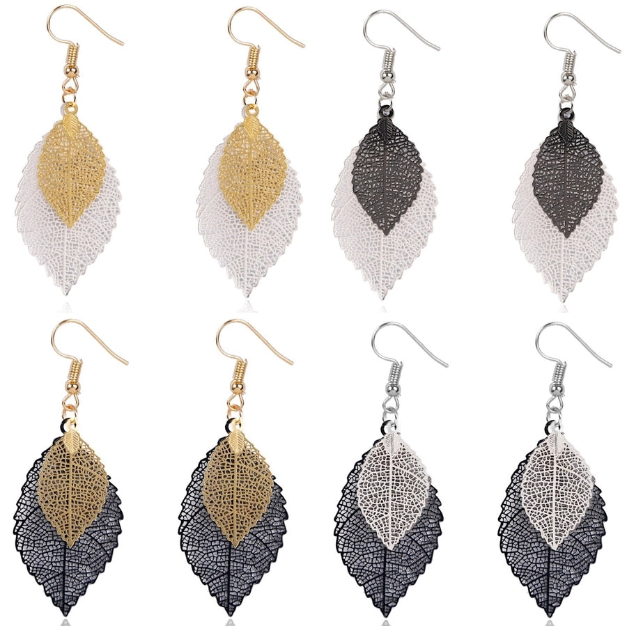 fashion leaf copper plating earrings 1 pair