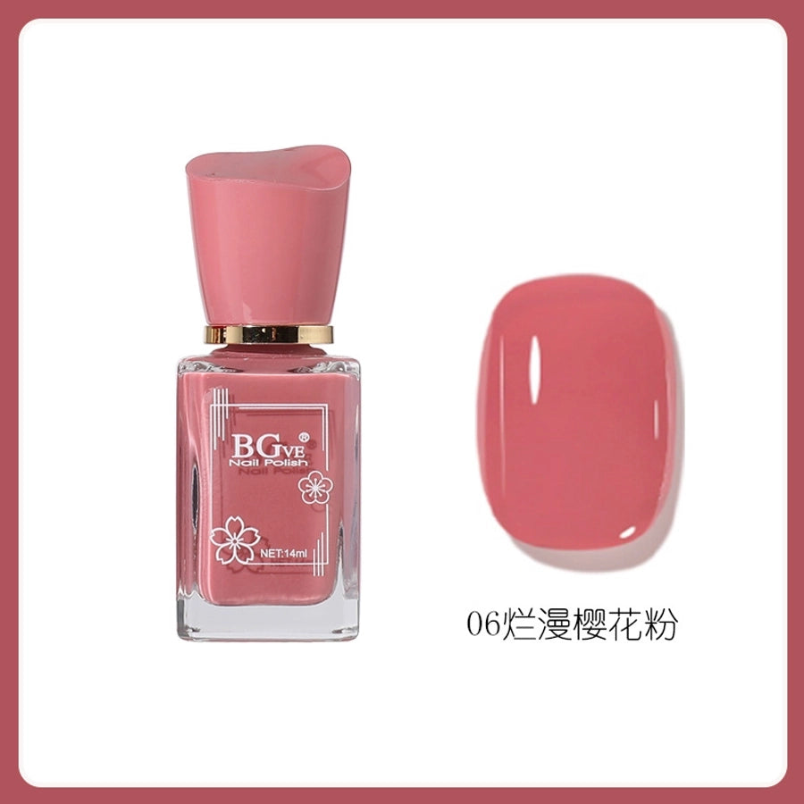 Bgve Nail Polish Long-lasting Quick-drying Transparent Nude Color Jelly Pink   Whitening Oil-based Nail Polish