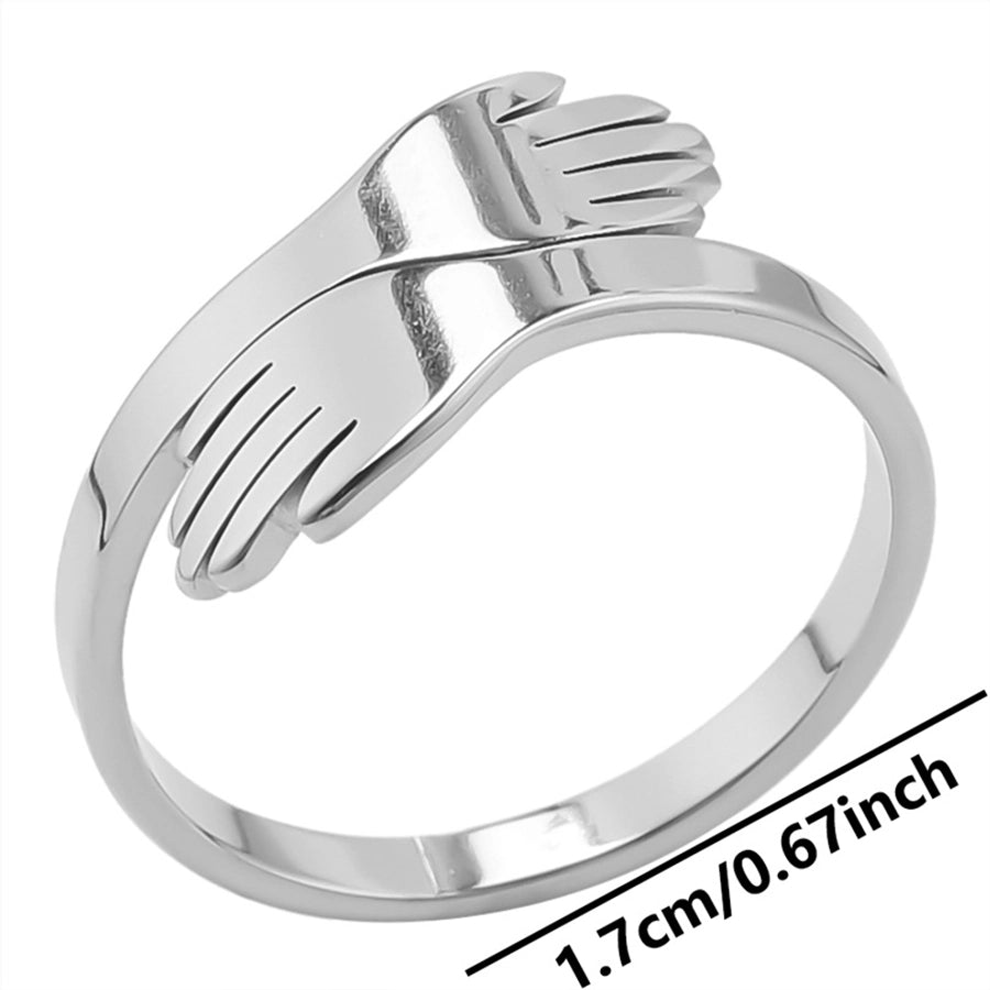 Jewelry Commute Palm 304 Stainless Steel 18K Gold Plated Polishing Rings - CEJEW