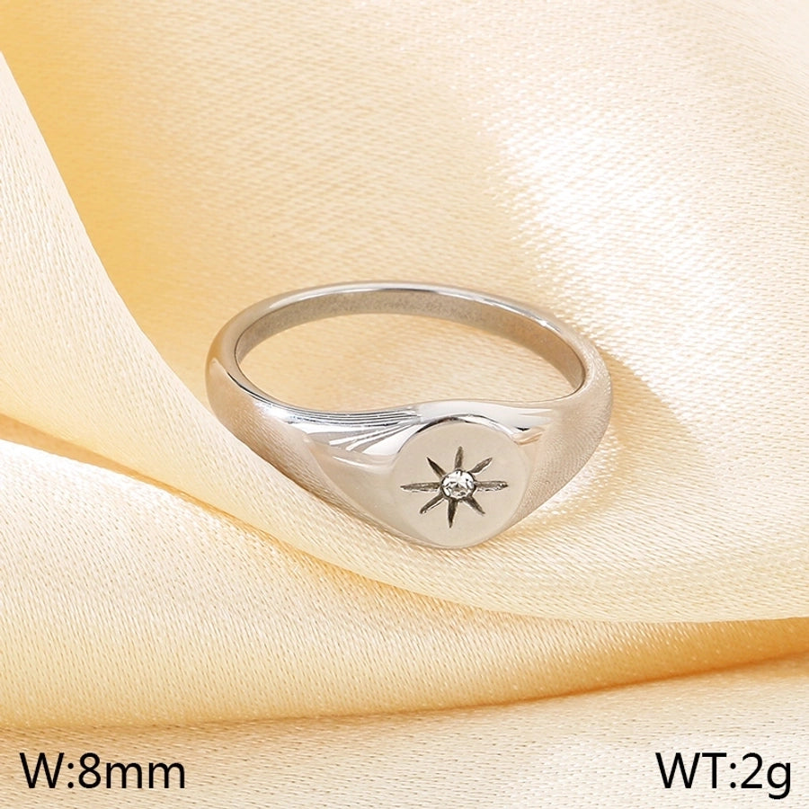 Jewelry Elegant Simple Style Streetwear Hexagram 304 Stainless Steel 18K Gold Plated Rings