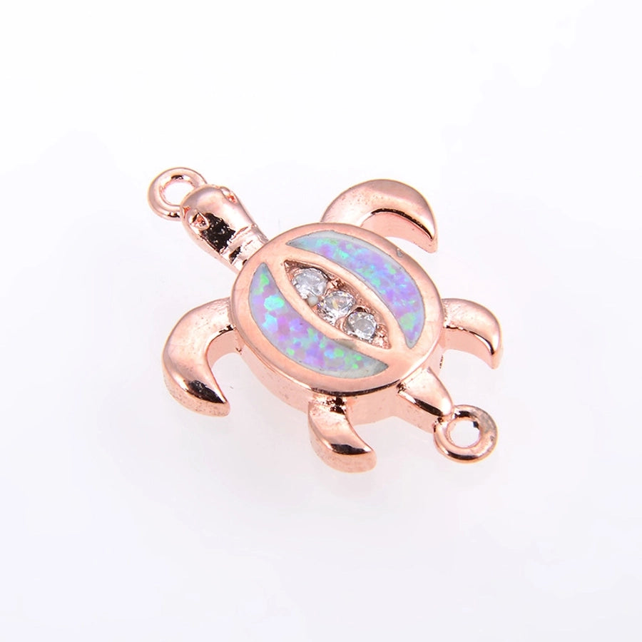 Copper 18K Gold Plated Polishing Plating Inlay Tortoise Opal Zircon Charms Bracelets