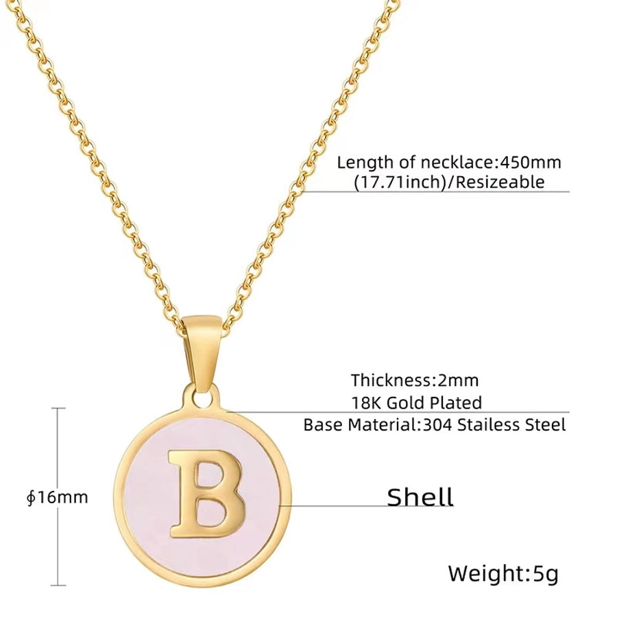 fashion letter stainless steel titanium steel chain pendant necklace 1 piece - CEJEW