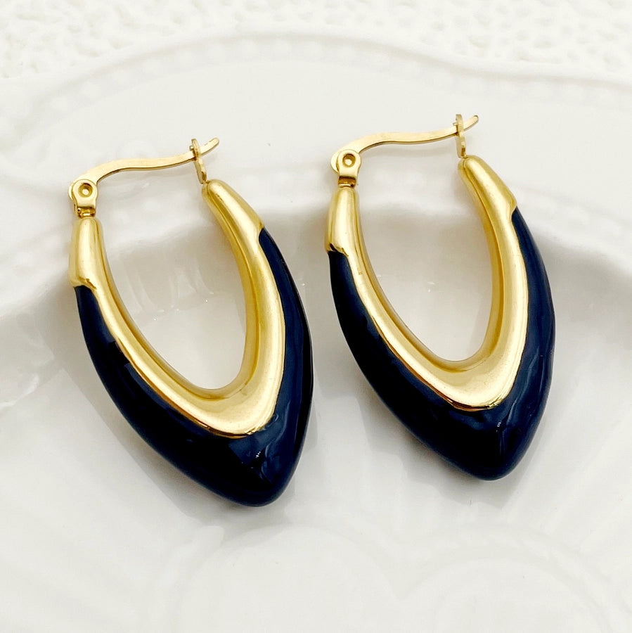 1 Pair Vacation Simple Style Commute U Shape 304 Stainless Steel 14K Gold Plated Earrings