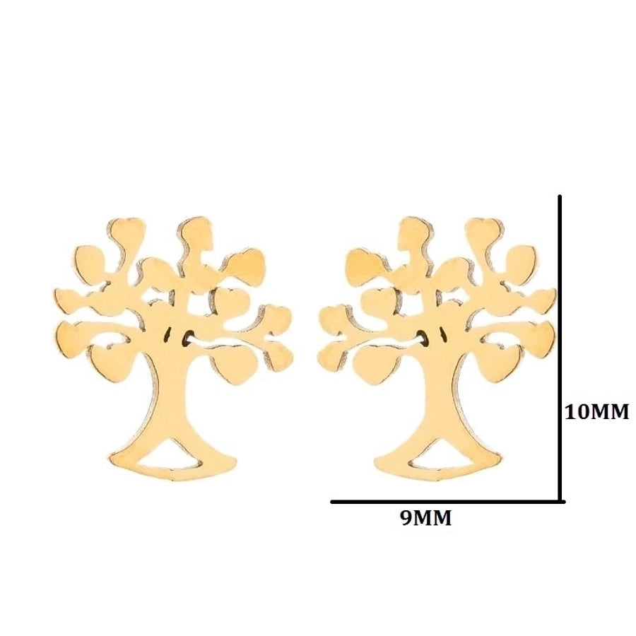 1 Paar einfache Ohrstecker in Herzform und Blumenform aus 304 Edelstahl, 18 Karat vergoldet 