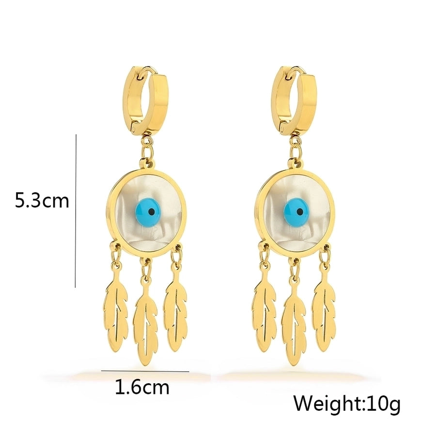 1 Pair Modern Style Artistic Devil'S Eye Plating 304 Stainless Steel Shell 18K Gold Plated Drop Earrings