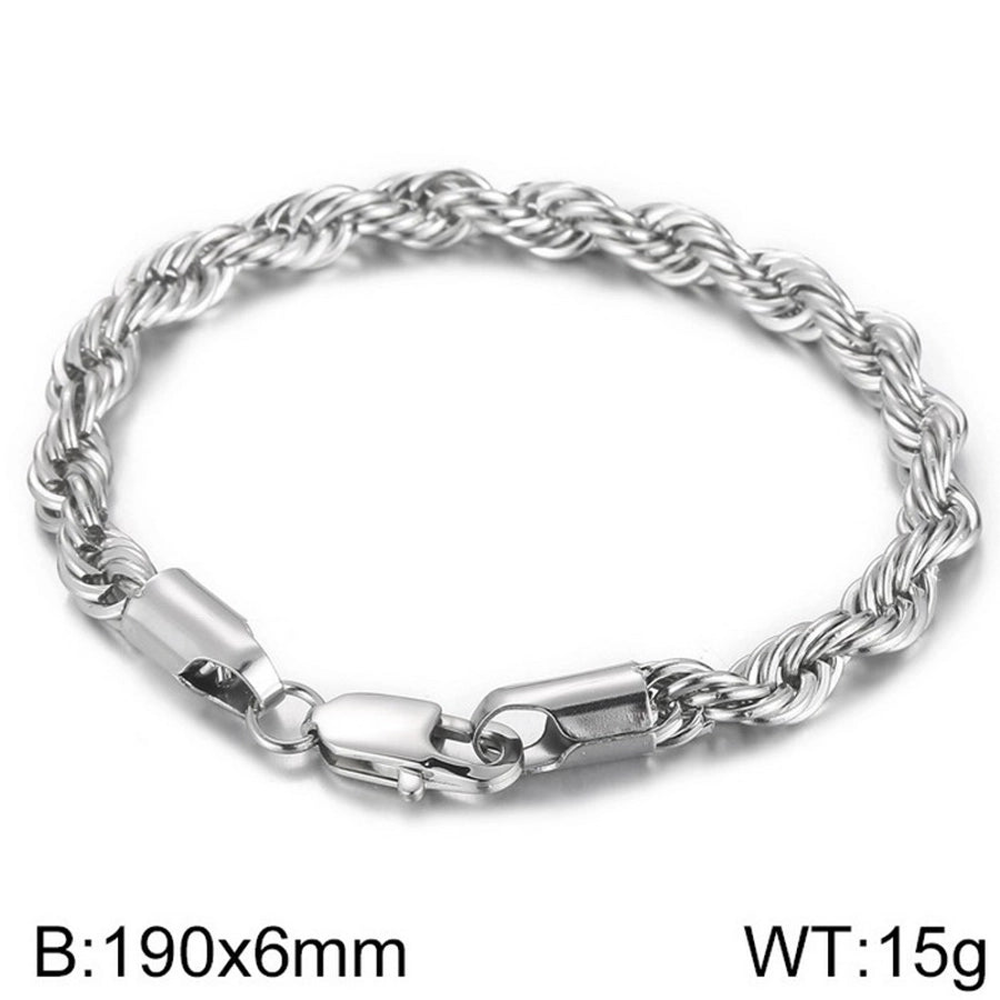 Elegant Simple Style Streetwear Twist 304 Stainless Steel 18K Gold Plated Unisex Bracelets