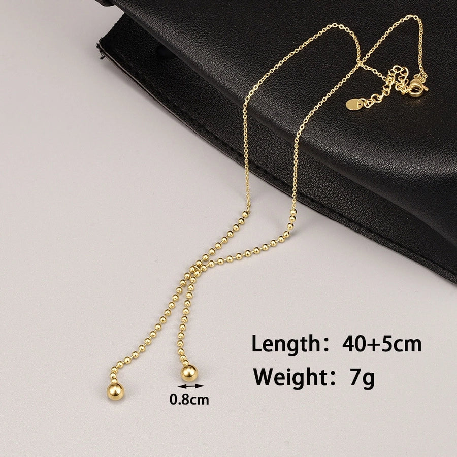 Jewelry Simple Style Solid Color 304 Stainless Steel 18K Gold Plated Pendant Necklace