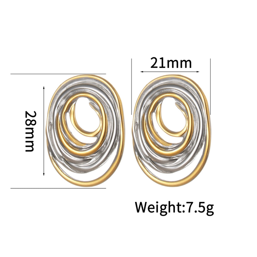 1 Piece Elegant Vintage Style Streetwear Irregular Irregular 304 Stainless Steel 18K Gold Plated Ear Studs - CEJEW