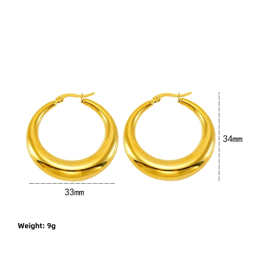 style titanium steel hollow earrings vacuum electroplating 18K real gold stainless steel Women's Light earrings simple earrings - CEJEW