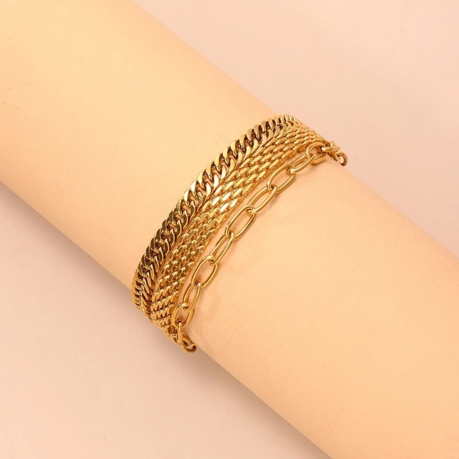 304 Stainless Steel Basic Simple Style Classic Style Plating Twist Bracelets