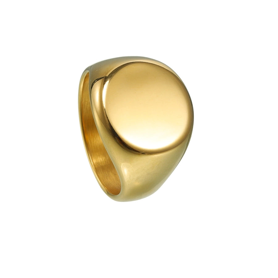 304 Stainless Steel Gold Plated Solid Color Rings