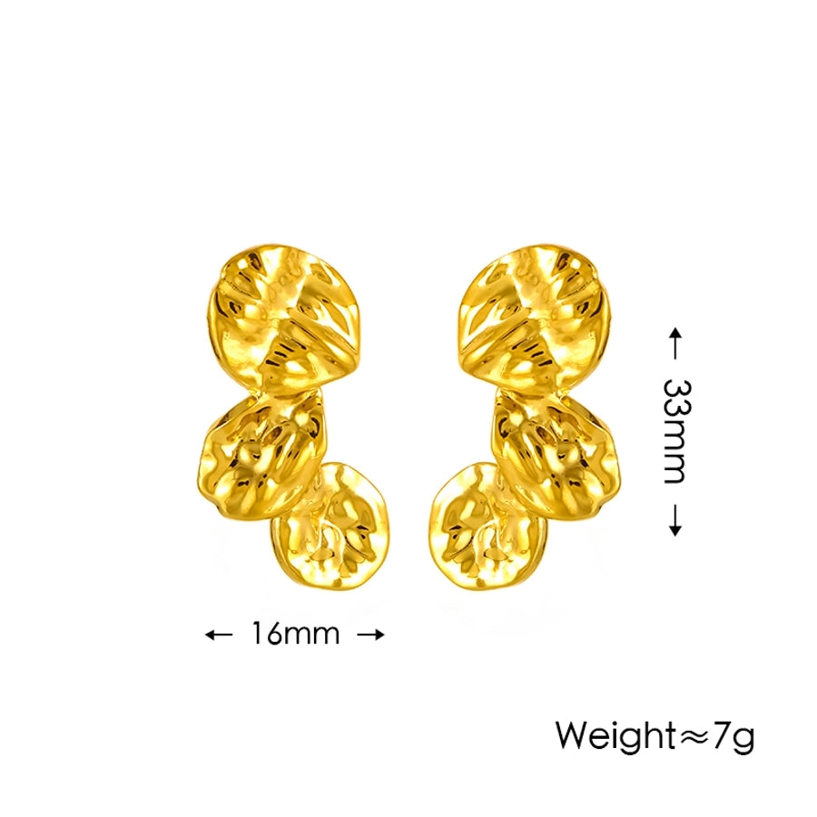 1 Pair Vintage Style Simple Style Petal Plating 304 Stainless Steel 18K Gold Plated Ear Studs