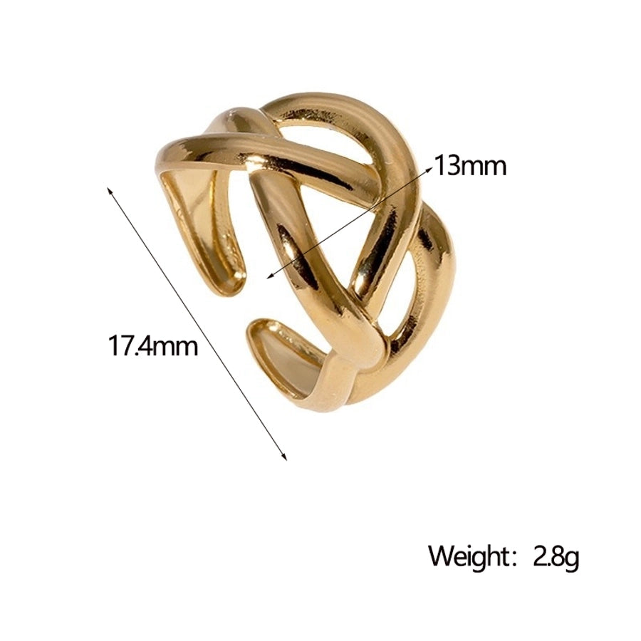 Jewelry IG Style Modern Style Simple Style Geometric Lines 304 Stainless Steel 18K Gold Plated Open Rings