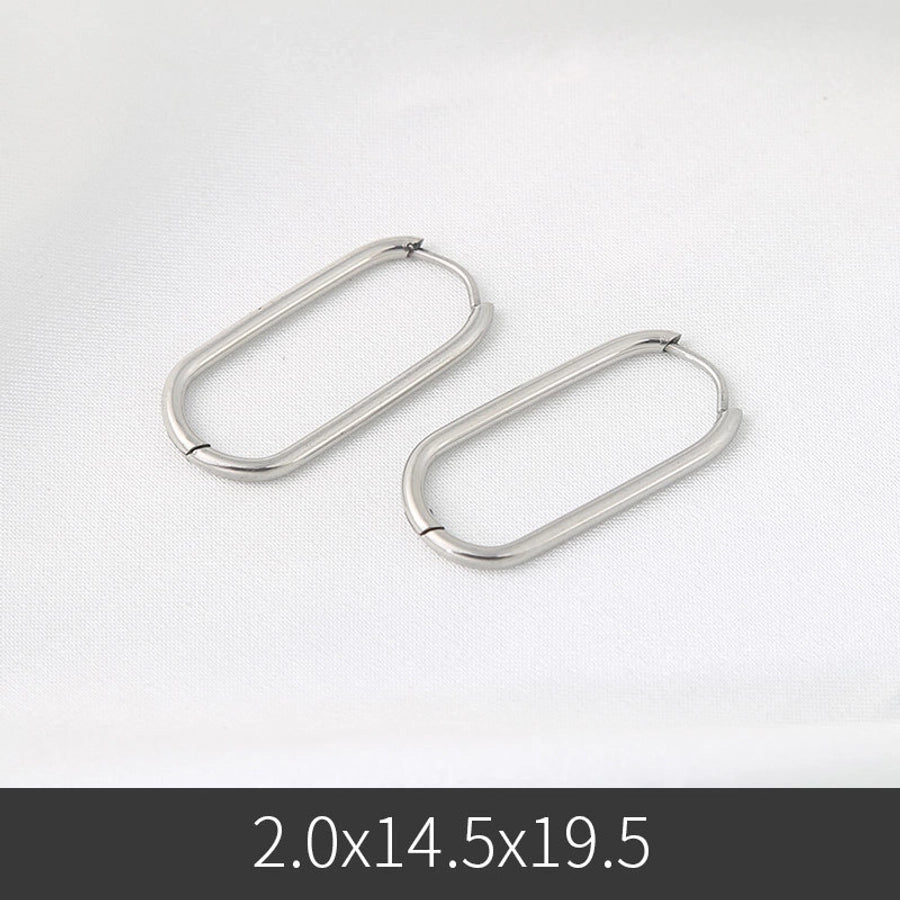 1 pair fashion u shape stainless steel plating earrings