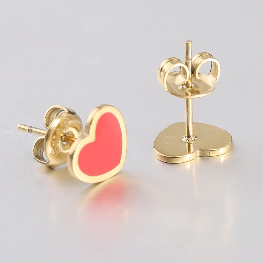 1 Pair IG Style Fruit Titanium Steel 18K Gold Plated Ear Studs