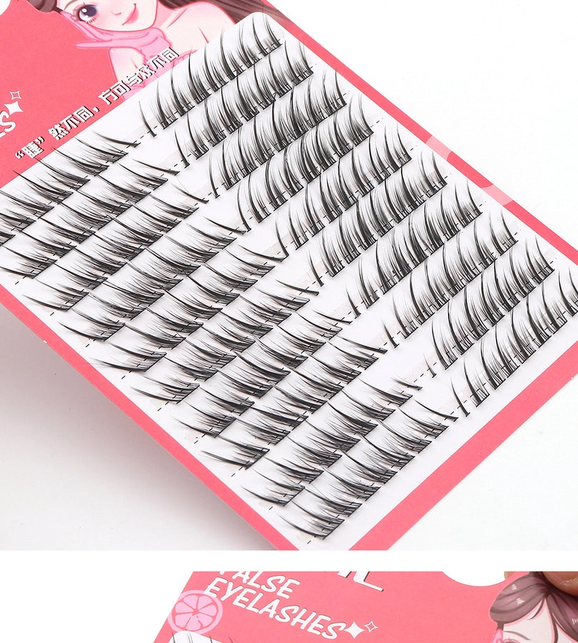 10-Row Large Capacity Cool Fox Eyelash Natural Thick Single Cluster Oblique Flying Segmented Fox Eye Evil Evil Eyelash False Eyelash