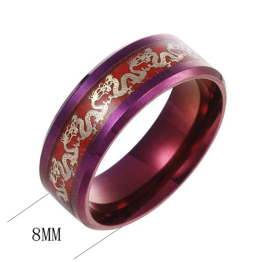 Jewelry Chinoiserie Classical Romantic Solid Color 304 Stainless Steel Purple Plated Rings