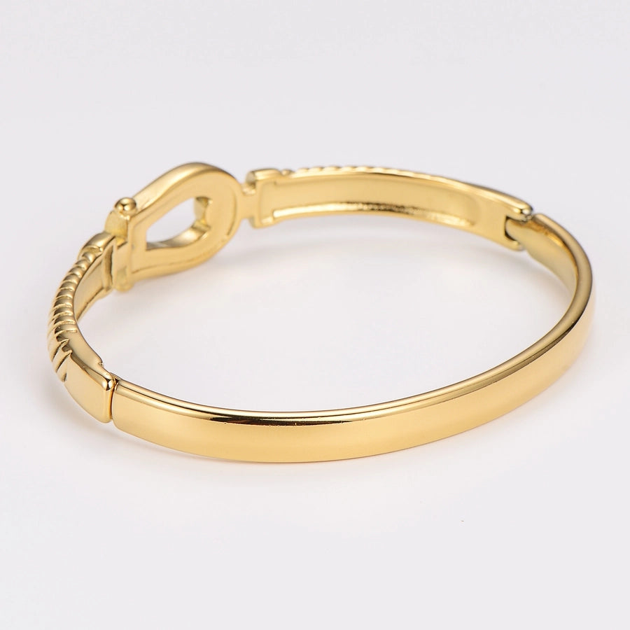 Basic Simple Style Geometric 304 Stainless Steel 18K Gold Plated Bangle In Bulk