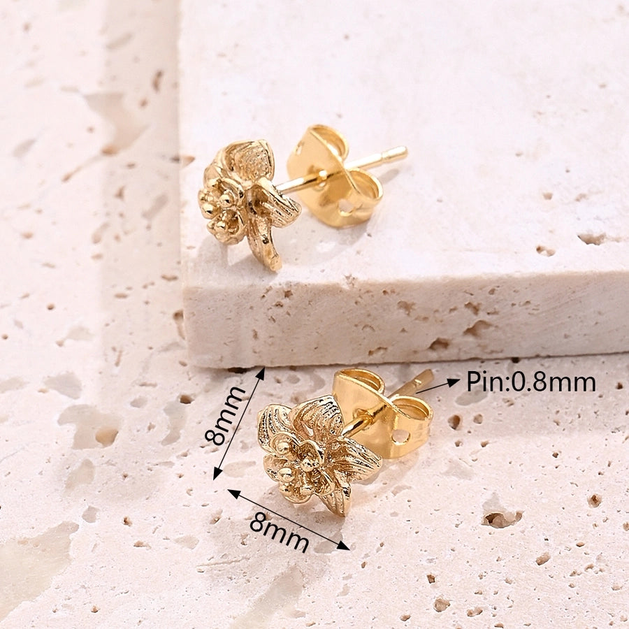 1 Pair/Package 2 Pairs/Package IG Style Modern Style Simple Style Pentagram Rhombus Shell Handmade Polishing Plating Copper 18K Gold Plated Earrings