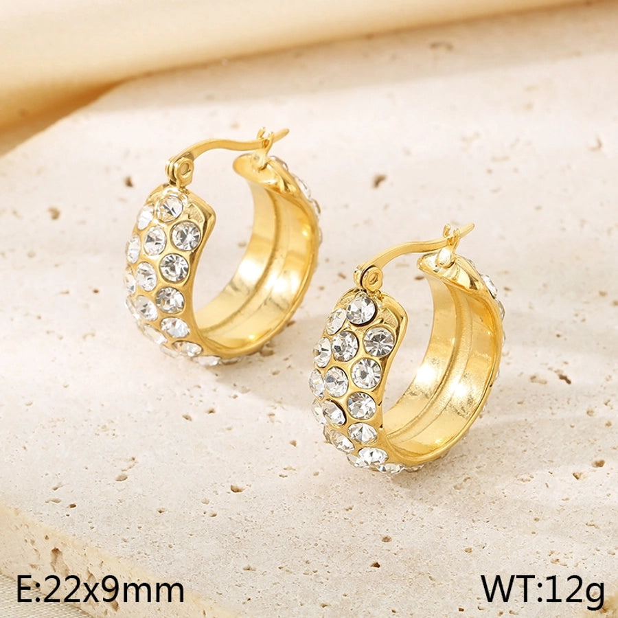 1 Pair Elegant Vintage Style Streetwear Geometric 304 Stainless Steel 18K Gold Plated Earrings