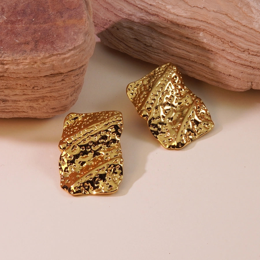 1 Pair Vintage Style Novelty Tropical Geometric 304 Stainless Steel Imitation Gold  Ear Studs