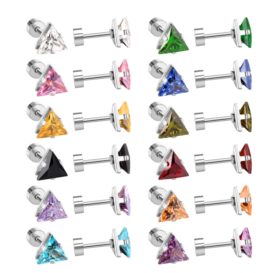 1 Set Casual Elegant Simple Style Geometric Plating 304 Stainless Steel Zircon Ear Studs