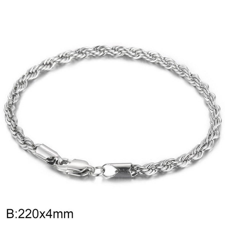 Elegant Simple Style Streetwear Twist 304 Stainless Steel 18K Gold Plated Unisex Bracelets