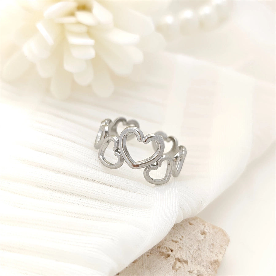 Jewelry Casual Elegant Commute Flower 304 Stainless Steel Open Rings