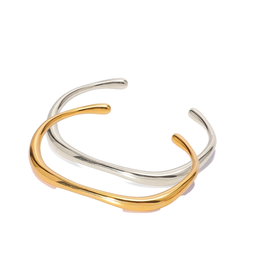 Simple Style Commute Geometric 304 Stainless Steel Bangle In Bulk