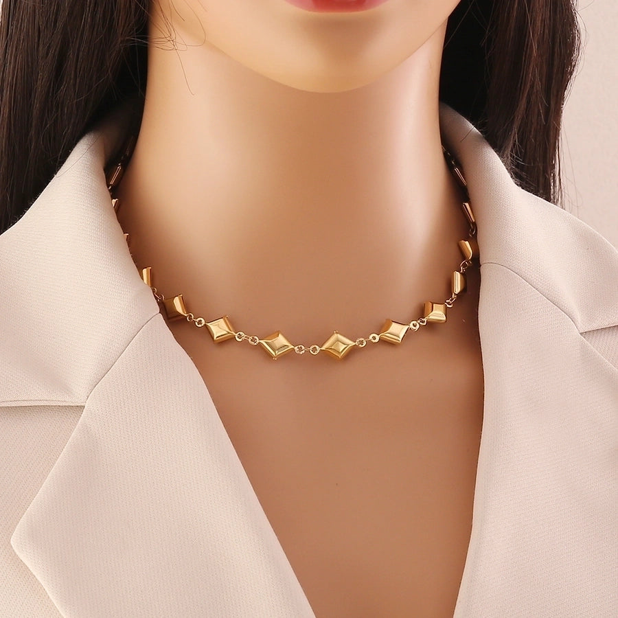 Jewelry Lady Commute Round 304 Stainless Steel 18K Gold Plated Irregular Necklace