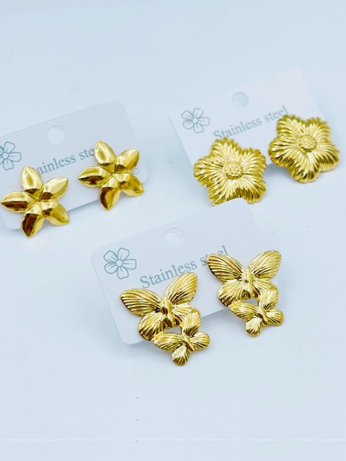 1 Pair Sweet Simple Style Butterfly Bow Knot 304 Stainless Steel Ear Studs