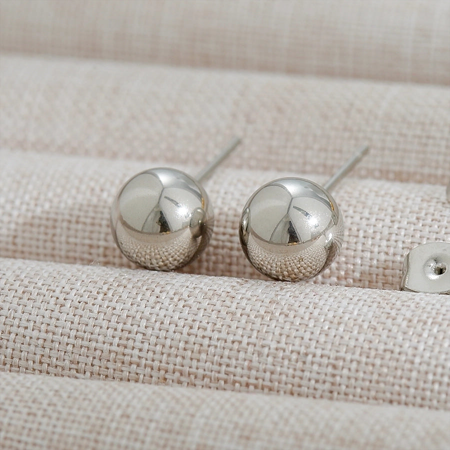 1 Pair Basic Ball 304 Stainless Steel Ear Studs