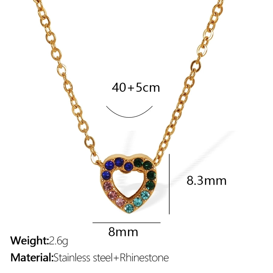 Jewelry Elegant French Style Pentagram Four Leaf Clover Heart Shape 304 Stainless Steel Zircon 18K Gold Plated Inlay Stainless Steel Necklaces