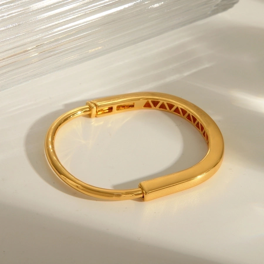 Copper 18K Gold Plated Solid Color Bangle